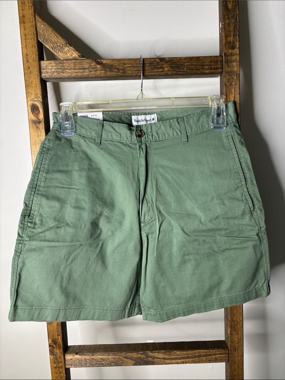 Saddlebred Comfort Flex Olive Green Flat Front Men’s Shorts Size 32